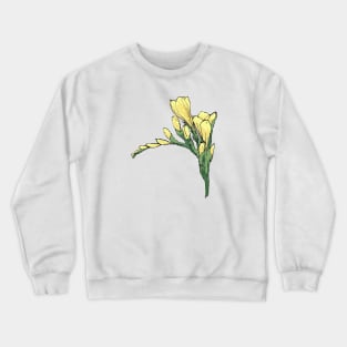 Yellow Freesia Parkinsons Therapy Art Crewneck Sweatshirt